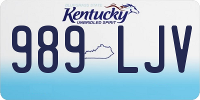 KY license plate 989LJV
