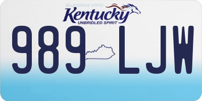 KY license plate 989LJW