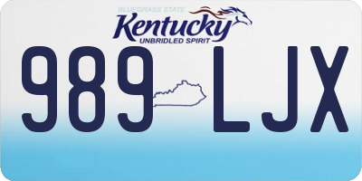 KY license plate 989LJX