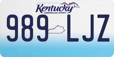 KY license plate 989LJZ