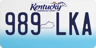KY license plate 989LKA