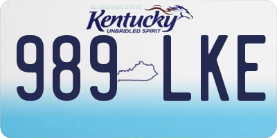 KY license plate 989LKE