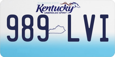 KY license plate 989LVI
