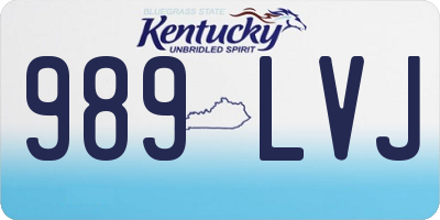 KY license plate 989LVJ