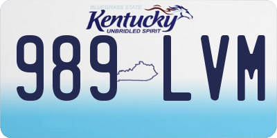 KY license plate 989LVM