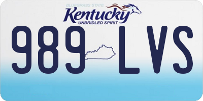 KY license plate 989LVS
