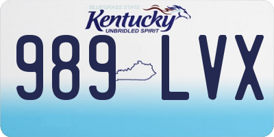 KY license plate 989LVX