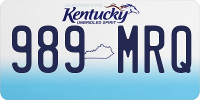 KY license plate 989MRQ