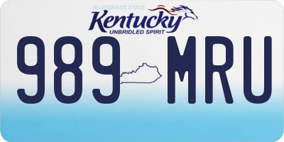 KY license plate 989MRU
