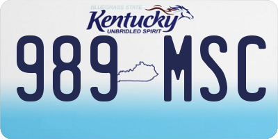 KY license plate 989MSC