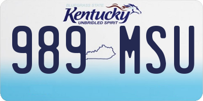 KY license plate 989MSU