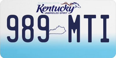KY license plate 989MTI