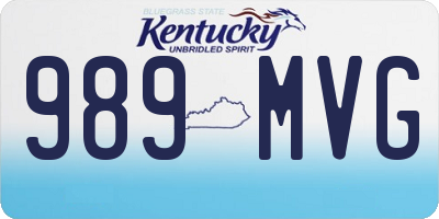 KY license plate 989MVG