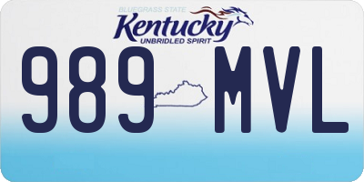 KY license plate 989MVL