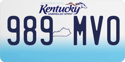 KY license plate 989MVO