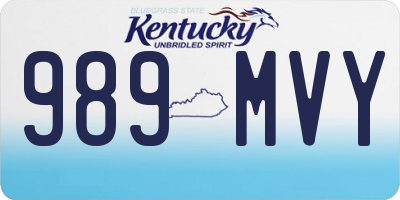 KY license plate 989MVY