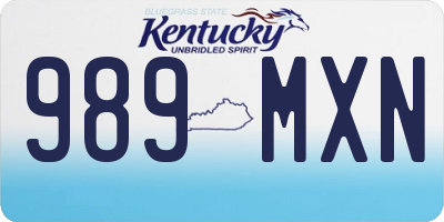 KY license plate 989MXN