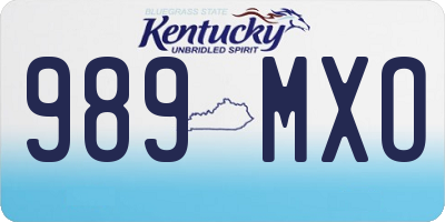 KY license plate 989MXO