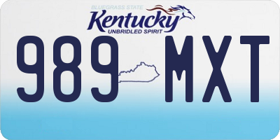 KY license plate 989MXT