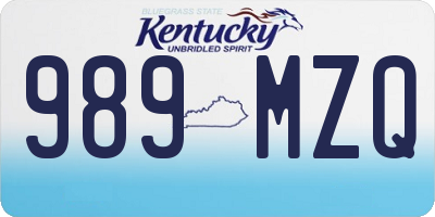KY license plate 989MZQ