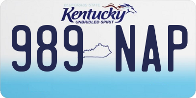 KY license plate 989NAP