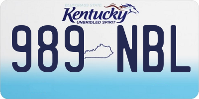 KY license plate 989NBL