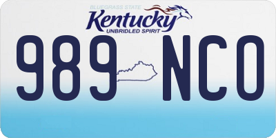 KY license plate 989NCO