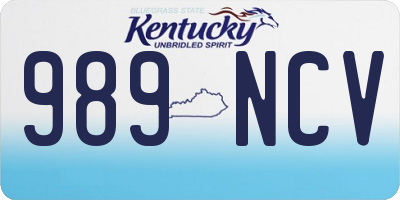 KY license plate 989NCV