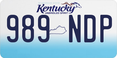 KY license plate 989NDP