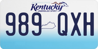 KY license plate 989QXH