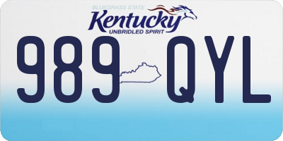KY license plate 989QYL