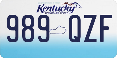 KY license plate 989QZF