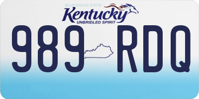 KY license plate 989RDQ