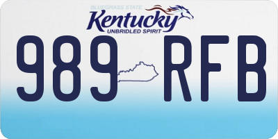 KY license plate 989RFB