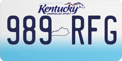 KY license plate 989RFG