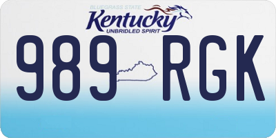 KY license plate 989RGK
