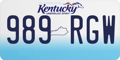 KY license plate 989RGW