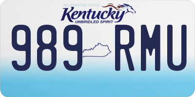 KY license plate 989RMU
