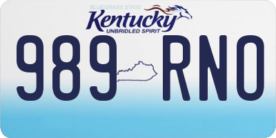 KY license plate 989RNO