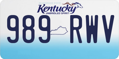 KY license plate 989RWV