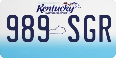 KY license plate 989SGR