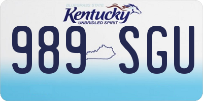 KY license plate 989SGU