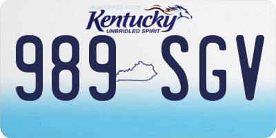 KY license plate 989SGV
