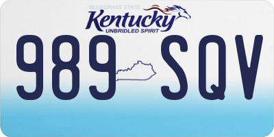 KY license plate 989SQV