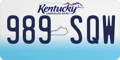 KY license plate 989SQW