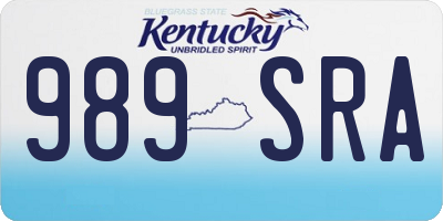 KY license plate 989SRA