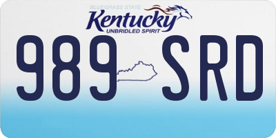 KY license plate 989SRD