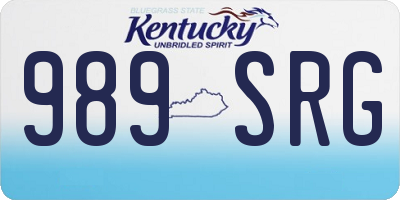 KY license plate 989SRG