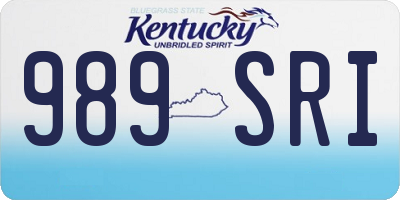 KY license plate 989SRI