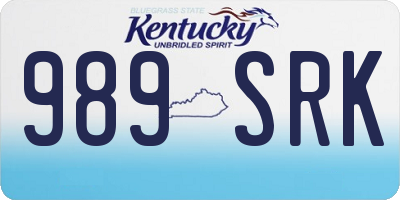 KY license plate 989SRK